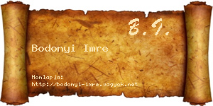 Bodonyi Imre névjegykártya